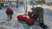 Plantación de flores de pascua para engalanar la ciudad. / Ayuntamiento de Jaén.