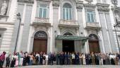 Jueces y fiscales durante un paro de diez minutos, frente al Tribunal Supremo, a 11 de junio de 2025. / Europa Press.