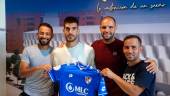 Joao Paulo, Diego Barrios, Cristian Sanz y Juan Carlos Menudo en el acto de presentación. / Antonio del Arco.