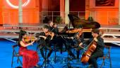 María del Mar Jurado, Mario Lanuza, Noé Pérez, Michelangelo Giornetti y Carlos Ortega durante su actuación en el Baezafest. / Pablo Espinosa / Diario JAÉN. 