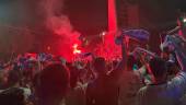 Los jugadores del Real Jaén se unen a la celebración con la afición. / Diario JAÉN.