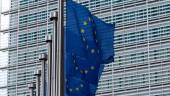 Banderas de la UE en Bruselas. 