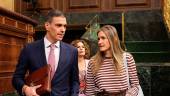 Pedro Sánchez y Sara Aagesen durante una sesión de control al Gobierno el 14 de mayo de 2025. / Marta Fernández / Europa Press. 