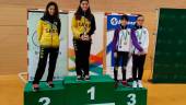 PODIO. Julia Castro y Julia Rueda fueron plata y oro, con las jiennenses Paula Hernández y María Olmo, terceras.