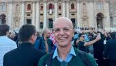 Agustín Rivera, durante la cobertura en El Vaticano. 