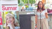Sheila Carmona, en un acto de campaña. / Sumar.