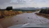 Captura de pantalla del vídeo de lluvia en Charilla, en Alcalá la Real. 