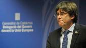 BRUSELAS. Carles Puigdemont, en una comparecencia pública. 