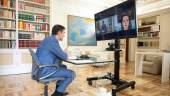 MONCLOA. El presidente del Gobierno, Pedro Sánchez, durante una videoconferencia con la líder de Ciudadanos, Inés Arrimadas. 
