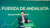 El presidente del PP de Andalucía, Juanma Moreno, interviene durante un acto del PP. A 17 de abril de 2026. / Europa Press.