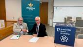 Lucas Ruiz Mozas, presidente de Comercio Jaén y Juan Gallego Cobo, director de Sucursales Caja Rural.