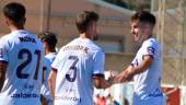 Connor y Del Amo celebran el gol del Real Jaén. / Gonzalo García / Real Jaén.