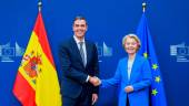 El presidente del Gobierno, Pedro Sánchez, con la presidenta de la Comisión Europea, Ursula von der Leyen.