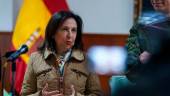 La ministra de Defensa, Margarita Robles, visita la Brigada ‘Guadarrama’ XII (BRI XII), en la base militar El Goloso, a 16 de marzo de 2026, en Madrid. / Matías Chiofalo / Europa Press.