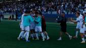 Los jugadores del Real Jaén celebran el segundo gol. / Jason Moyano / Diario JAÉN. 