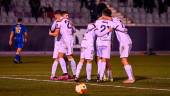 Los jugadores del Real Jaén celebran el cuarto gol ante el Lorca. / Miranda López / Real Jaén.