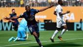 El delantero del Paris Saint-Germain Ousmane Dembélé celebra un gol ante el Real Madrid. / Europa Press.
