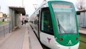 Tranvía de Jaén funcionando en pruebas.