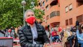 El ministro del Interior, Fernando Grande-Marlaska, durante un acto electoral del PSOE hoy en Puente de Vallecas.