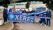 Los peñistas del Xerez CD y del Real Jaén posan en la jornada de convivencia. / Peña Amigos del Real Jaén.