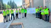 Manuel Fernández y José Ruiz, con otras autoridades y equipo técnico, en la visita a las obras. 
