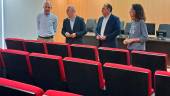 Antonio Galeano, Jesús Estrella, Juan Olivares y Teresa Ruzafa durante la visita a la sede del 112. / Álex Roig / Diario JAÉN.