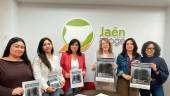 Marcela López, Mishelle Aguilera, Francisca Medina, Miriam Segura, Eva Funes y Mariluz Paredes, en la presentación de la jornada. / Ana Isabel Bravo / Diario JAÉN.