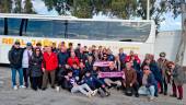 Grupo de aficionados del Real Jaén que viajaron a Motril en el autobús de la peña. 