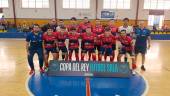 Formación del Oleoinnova Mengíbar FS en la pista del Boomerang de Melilla..