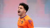 Rikelme celebra un gol con el Burela. / LNFS.