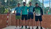 Canales, en el centro, junto con Pablo Doña y Jorge Negrete, segundo y tercero en el Andaluz.