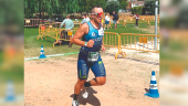 Miguel Vázquez, en el Campeonato de España de triatlón cros celebrado en Calahorra.