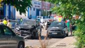 Coche accidentado en la colisión que se ha producido a las afueras de Úbeda.
