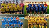 Arriba a la izquierda, el Begíjar; a su derecha, el Carolinense; abajo a la izquierda, el CD Villanueva; a su derecha, el Atlético Bailén.