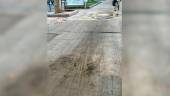 Manchas en los pavimentos de Paseo de la Estación.