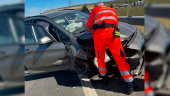 Vehículo accidentado en la A-44 a la altura de Mengíbar. 