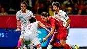 PARTIDO. Sergi Enrique, con la selección española, en el Campeonato de Europa de hockey hierba. 