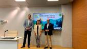 Francisco Javier Lozano, África Colomo y José Ayala, este martes, en la Ifeja. / Nacho Guzguti / Diario JAÉN.