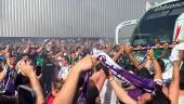 Recibimiento de los jugadores del Real Jaén en La Victoria. / Nicolás Collado / Diario JAÉN. 