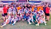 2019: El Real Jaén celebra el Trofeo del Olivo ganado ante el Villarrobledo. / Real Jaén SAD.