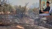 Zona afectada por el incendio y agente atendido.