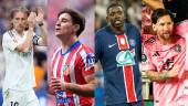Luka Modric (Real Madrid), Julián Álvarez (Atlético de Madrid), Ousmane Dembélé (PSG) y Leo Messi (Inter Miami). / DPA / Europa Press.