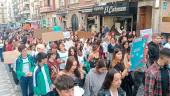Un instante de la manifestación a su paso por la calle Bernabé Soriano. / F. Gaitán / Diario JAÉN.