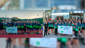 Formaciones del Unicaja Jaén Paraíso Interior masculina y femenina en la pista Ángel Cortés y en Castellón. / Unicaja. 