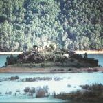 Vista de la isla de Bujaraiza, con las ruinas de su castillo, en el pantano del Tranco, en imagen de archivo. / Archivo Histórico de Diario JAÉN.