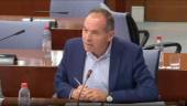 El parlamentario Jacinto Viedma en comisión parlamentaria de este jueves. / PSOE de Jaén.