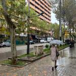 Imagen de archivo del Paseo de la Estación en una estampa de lluvia y suelo mojado. / Diario JAÉN.