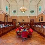 Salón de plenos de la Diputación de Jaén, en la mañana de ayer.