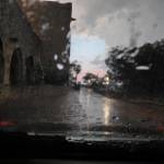 La tarde de lluvia de este martes, 1 de julio, en el Castillo de Santa Catalina.