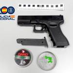 Arma de precisión de aire comprimido intervenida. / Policía Nacional.